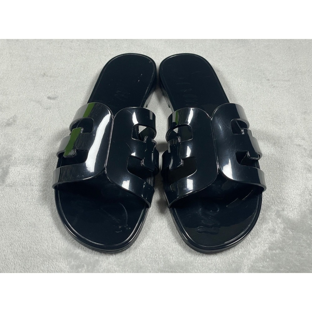 Sam Edelman Bay Jelly Slide Sandals Women's US 8 Black Jelly Logo Slip On Slides - Picture 4 of 14